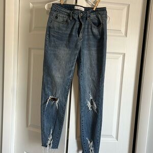 KanCan Skinny jeans with Leopard distressing